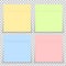 Vector colorful office sticker note paper isolated