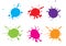 Vector Colorful paint splatter.Paint splash set.Vector illustration. blue red green pink orange colour