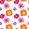 Vector colorful painterly floral seamless pattern background