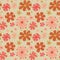 Vector colorful painterly floral seamless pattern on neutral background