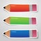 Vector Colorful Paper Pencil Options Stickers or