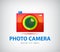 Vector colorful photo camera logo
