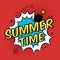 Vector colorful pop art illustration with Summer Time phrase