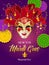 Vector colorful poster to traditional carnival Mardi Gras in New Orleans. Take me to the Mardi Gras