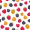 Vector Colorful Raspberry seamless pattern