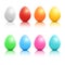 Vector colorful realistic Easter eggs set