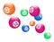 Vector colorful rolling bingo lottery balls