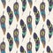 Vector colorful seamless ethnic pattern with decorative feathers