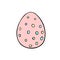 Vector colorful spotted easter egg. Holiday illustration, clip art for greeting cards, stickers, festive design