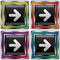 Vector of colorful square arrow direction button