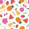 Vector colorful tasty fruit seamless pattern