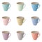 Vector colorful tea cups pattern