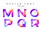 Vector Colorful Typeset. Blue, Pink, Purple Neon Colors.