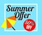 Vector of colorful umbrella in colorful background. There are word `Summer offer 50% off`, use for web banner, poster or flyer.