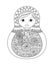 Vector coloring book for adult and kids - russian matrioshka doll.