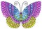 Vector Coloring book for adults. Decorative butterfly of bright colors. image for print on clothes, coloring, backgrounds