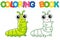 Vector coloring Insect for children coloring book. Funny caterpillar in a cartoon style