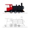 Vector coloring an old steam locomotive.