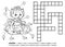 Vector colorless crossword. Cat on the beach