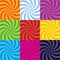 Vector colour-burst spiral swirl collection