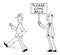 Vector Comic Cartoon of Angry Man,Businessman,Customer or Worker Leaving Shop or Work, While Boss, Manager or Owner is