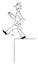 Vector Comic Cartoon of Confident Man or Businessman Walking Forward Ignoring the Cliff or Gap and Falling Down.