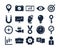 Vector commerce business and money glyph icon set