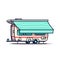 Vector of a compact camper with a stylish rooftop awning