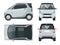 Vector compact small car. Small Compact Hybrid Vehicle. Eco-friendly hi-tech auto. Easy colour change. Template vector