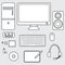 Vector of computer accessories concept, icon