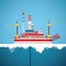Vector concept of arctic oil and gas offshore industry