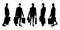 Vector concept conceptual  silhouette men shopping while social distancing as means of prevention and protection against