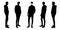 Vector concept conceptual  silhouette men talking while social distancing