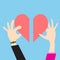 Vector Concept heart men and women view giving love