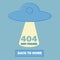 Vector concept illustration - page 404. Page is lost and not found message - UFO