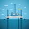 Vector concept of oil and gas offshore industry