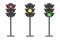 Vector concept traffic light interface icons flat design illustration set isolated on white background