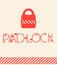 Vector concepts padlock. chain and red