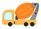 Vector concrete mixer car. Construction site and road work flat icon. Building transportation clipart. Cute special transport or