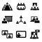 Vector conference icons set. Business communication