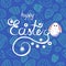 Vector congratulation on Easter. Pattern on a blue background of