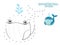 Vector Connect The Dots and Draw Cute Cartoon Whale. Educational Game for Kids. Vector Illustration With Cartoon Style Funny Sea