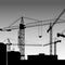 vector construction crane silhouette industry illustration architecture