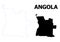 Vector Contour Dotted Map of Angola with Caption