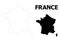 Vector Contour Dotted Map of France with Name