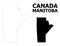 Vector Contour Dotted Map of Manitoba Province with Caption