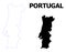 Vector Contour Dotted Map of Portugal with Caption