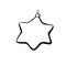 Vector contoured glass toy, decoration in form of star for xmas tree, in doodle style. Clipart for Christmas, New Year