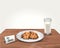 Vector Cookies and Milk for Santa Claus on Table