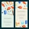 Vector cooking ingridients or groceries vertical banner templates